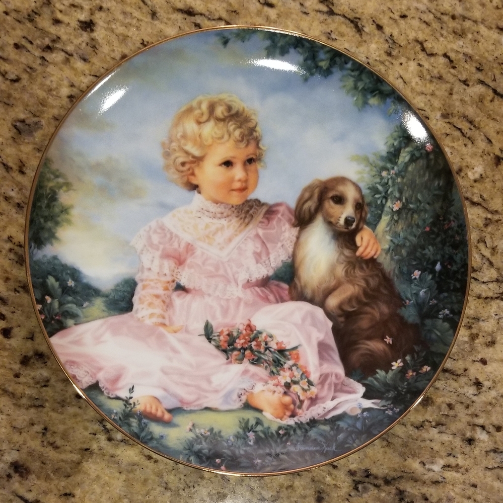 Reco Presents Collector Plate "Golden Afternoon" Sandra Kuck Plate # 3168 NT NEW